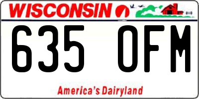 WI license plate 635OFM