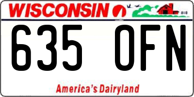 WI license plate 635OFN