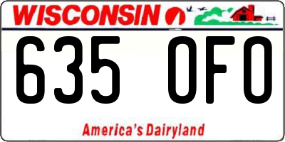 WI license plate 635OFO