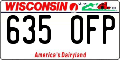 WI license plate 635OFP