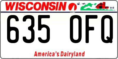 WI license plate 635OFQ