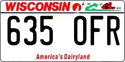 WI license plate 635OFR