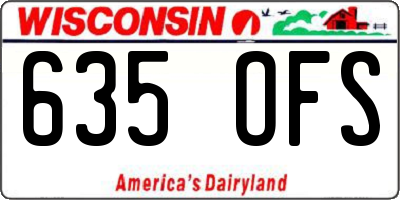 WI license plate 635OFS