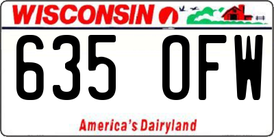 WI license plate 635OFW