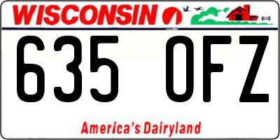 WI license plate 635OFZ