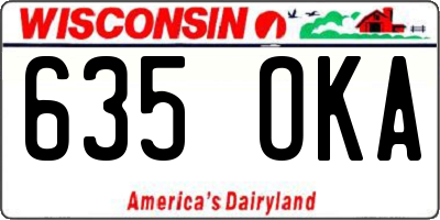 WI license plate 635OKA