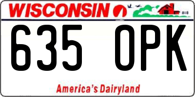 WI license plate 635OPK