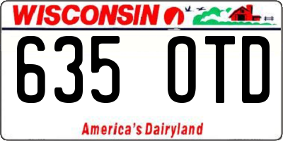 WI license plate 635OTD