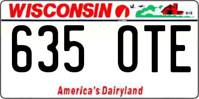 WI license plate 635OTE