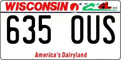 WI license plate 635OUS