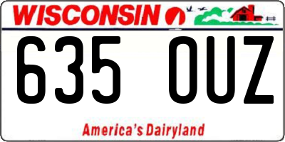WI license plate 635OUZ