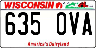 WI license plate 635OVA