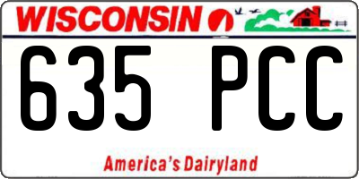 WI license plate 635PCC