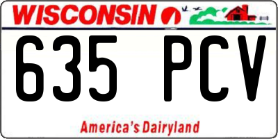 WI license plate 635PCV