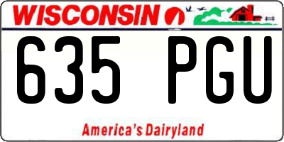 WI license plate 635PGU