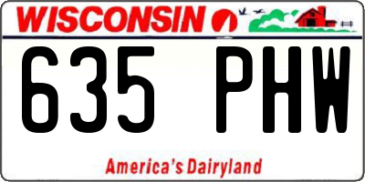 WI license plate 635PHW