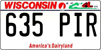 WI license plate 635PIR