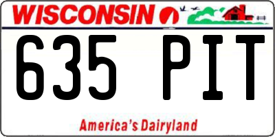 WI license plate 635PIT