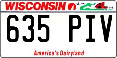 WI license plate 635PIV