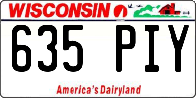 WI license plate 635PIY