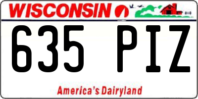 WI license plate 635PIZ