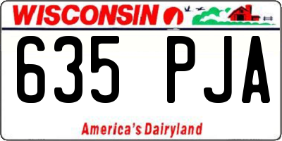 WI license plate 635PJA