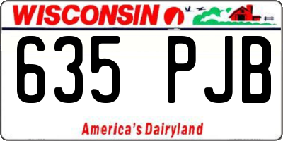 WI license plate 635PJB
