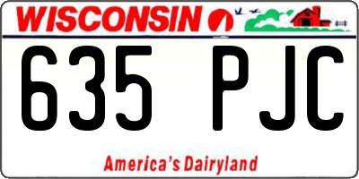 WI license plate 635PJC