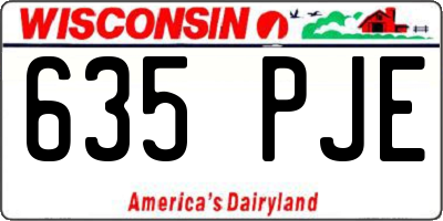 WI license plate 635PJE