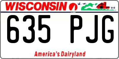 WI license plate 635PJG