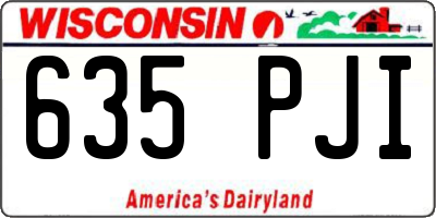 WI license plate 635PJI