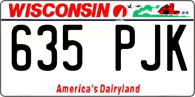 WI license plate 635PJK