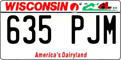 WI license plate 635PJM