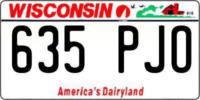 WI license plate 635PJO
