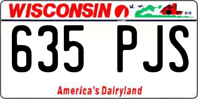 WI license plate 635PJS