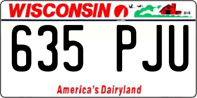 WI license plate 635PJU