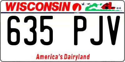 WI license plate 635PJV