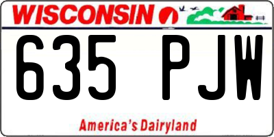 WI license plate 635PJW