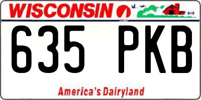 WI license plate 635PKB