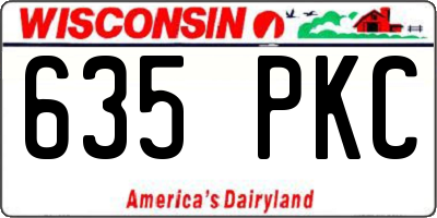 WI license plate 635PKC