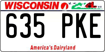 WI license plate 635PKE