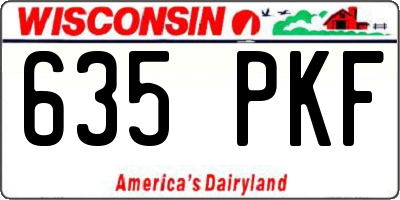 WI license plate 635PKF