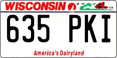WI license plate 635PKI