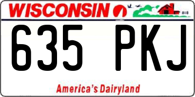 WI license plate 635PKJ