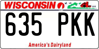 WI license plate 635PKK