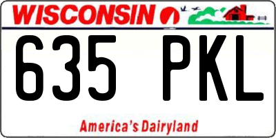 WI license plate 635PKL