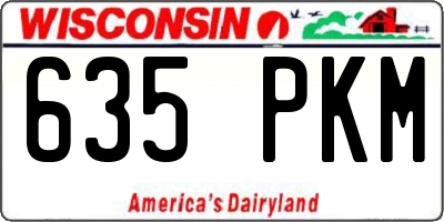 WI license plate 635PKM