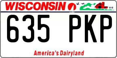 WI license plate 635PKP