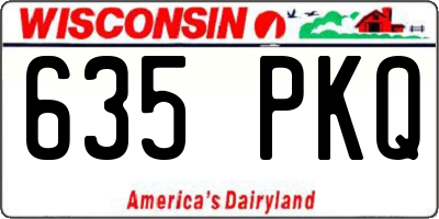 WI license plate 635PKQ