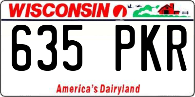 WI license plate 635PKR